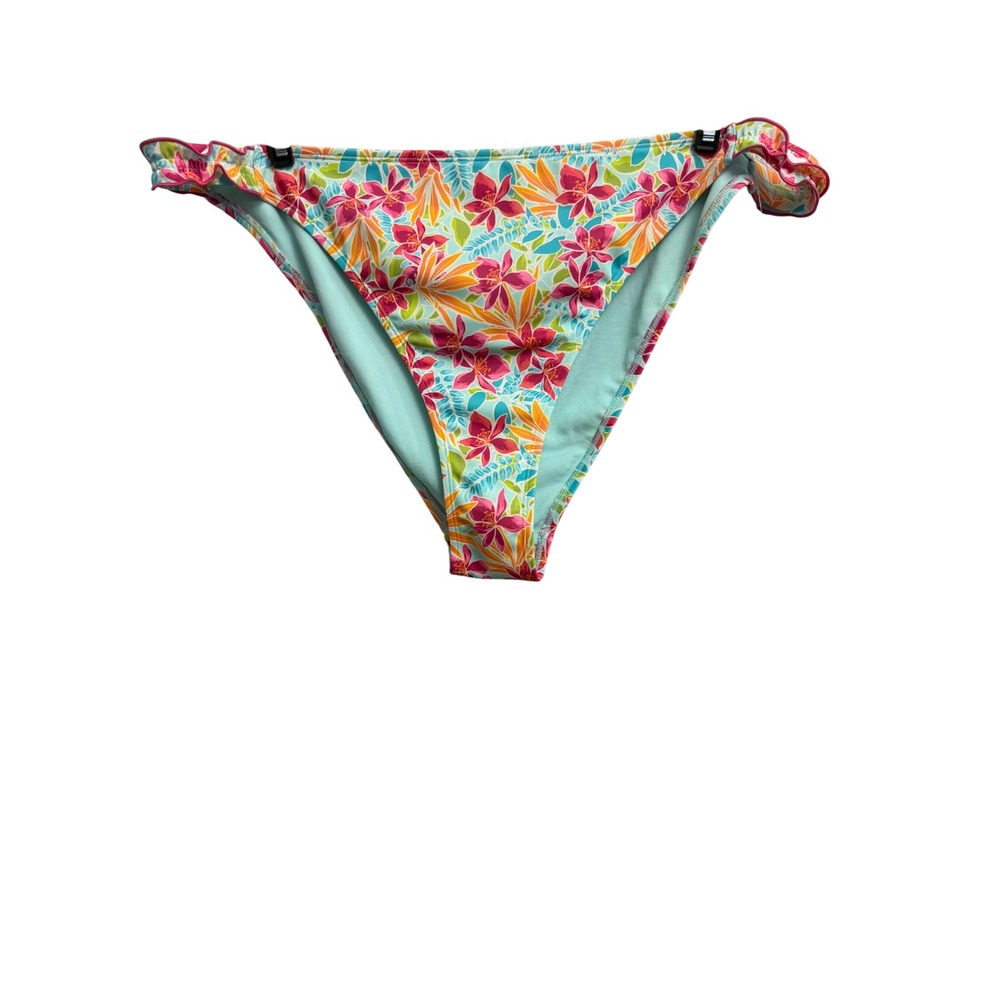 No Boundaries Womens XXL 20 Tropical Floral Cheeky High Leg Bikini Bottom Beach